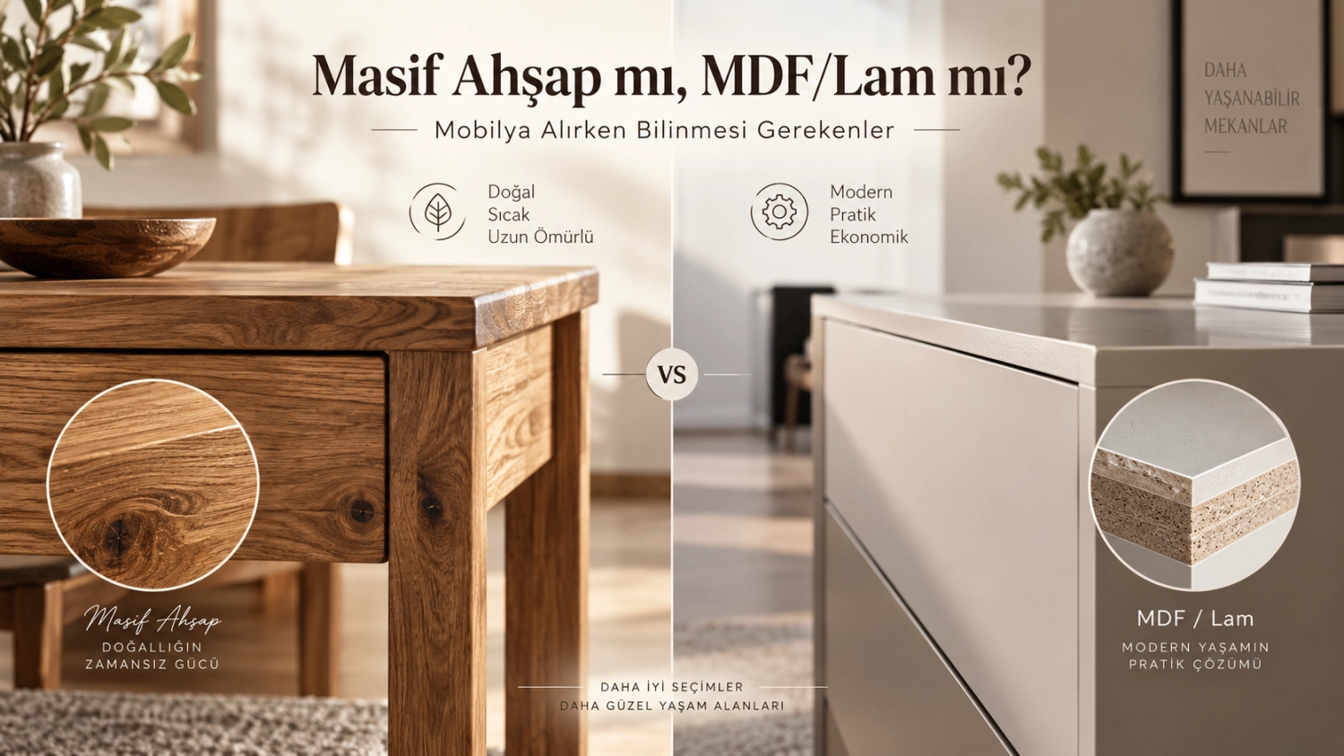 Masif Ahşap mı, MDF/Lam mı? Mobilya Alırken Bilinmesi Gerekenler