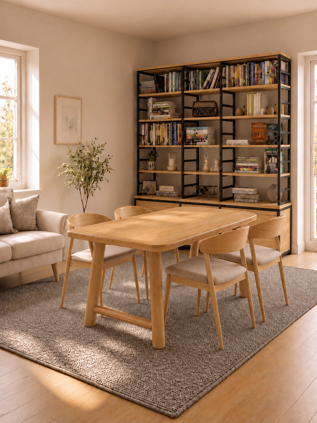 Kestane Gerçek Ağaç Yemek & Toplantı Masası – %100 Gerçek Ağaç, Ahşap Ayaklı, Kişiye Özel Üretim - 100x70cm Masa • Benç İstemiyorum • 1036 Ayak • Düz Kenar masif doğal ahşap ürün görseli