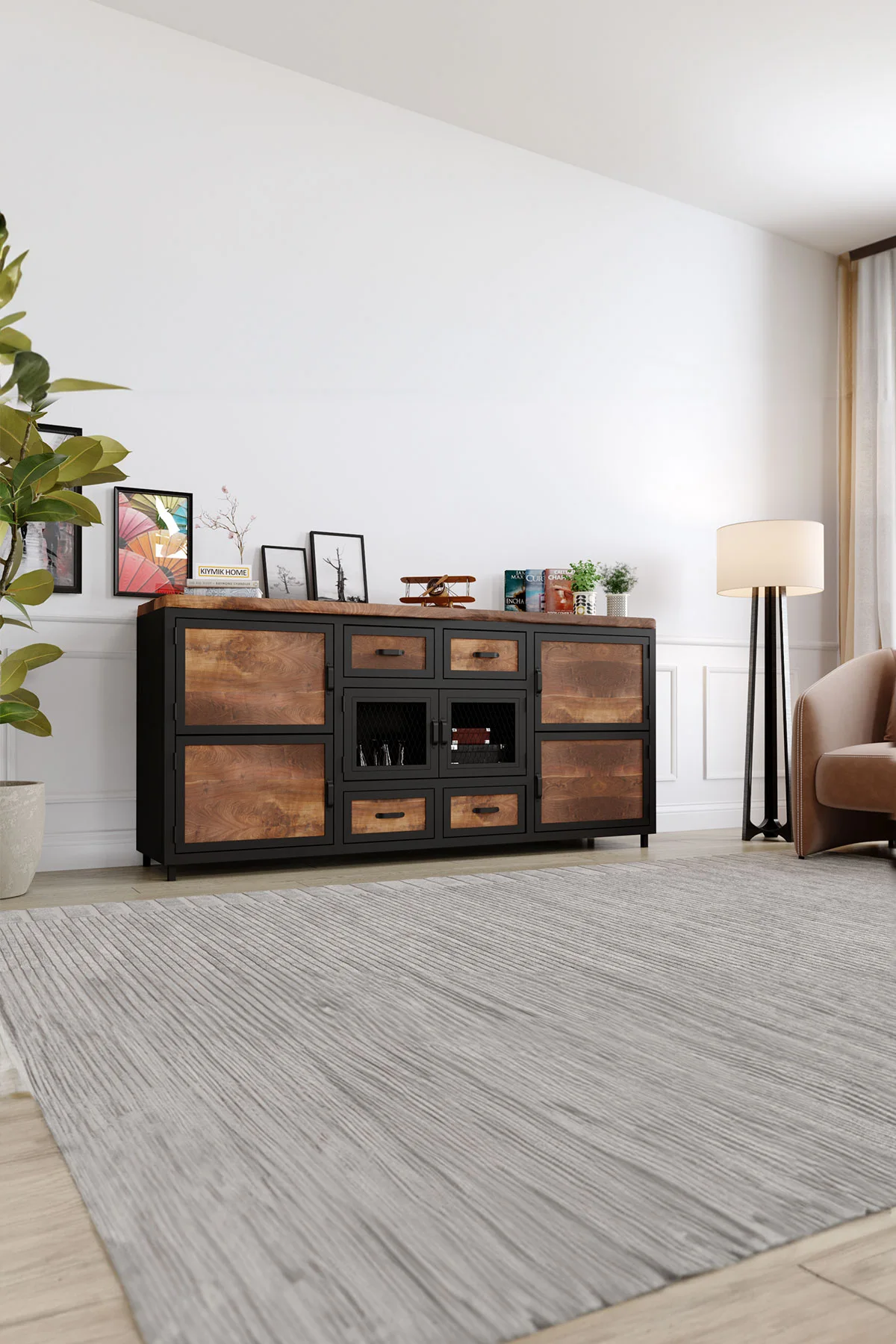 Lotus Konsol – %100 Gerçek Ağaç, Uzun Ömürlü Kullanım, Kişiye Özel Üretim - Ceviz Ağacı masif doğal ahşap ürün görseli