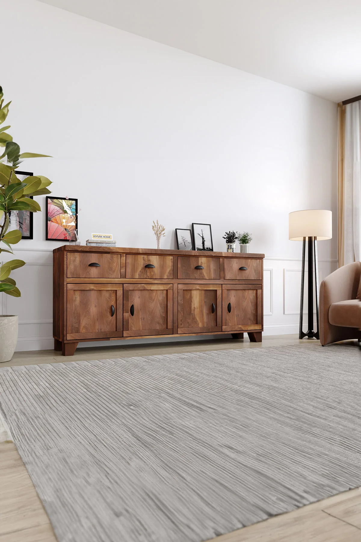 Lavanta Konsol – %100 Gerçek Ağaç, Uzun Ömürlü Kullanım, Kişiye Özel Üretim - Ceviz Ağacı masif doğal ahşap ürün görseli