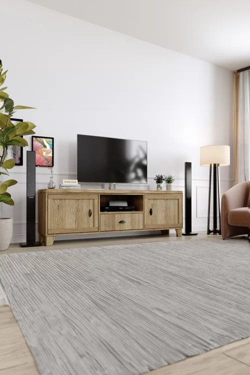 Lavanta Tv Ünitesi – %100 Gerçek Ağaç, Uzun Ömürlü Kullanım, Kişiye Özel Üretim - Köknar Ağacı Kestane Ağacı varyant görseli