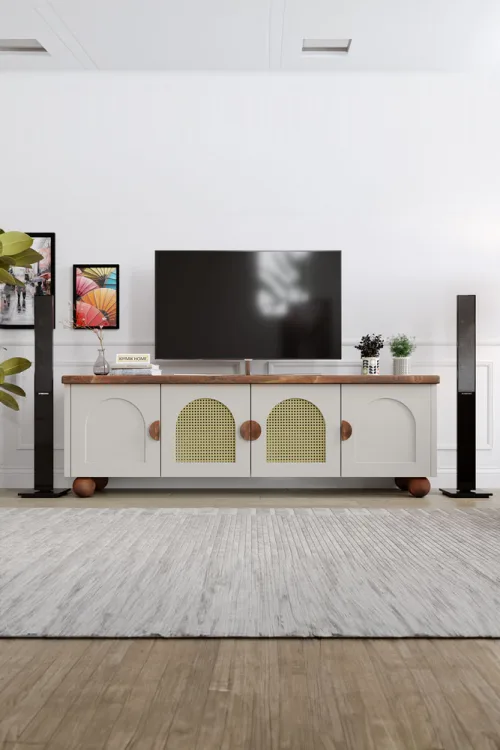 Bohem Tv Ünitesi – %100 Gerçek Ağaç, Uzun Ömürlü Kullanım, Kişiye Özel Üretim masif ahşap mobilya görseli