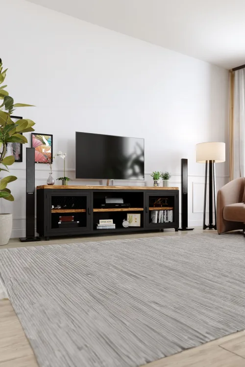 Zambak Tv Ünitesi – %100 Gerçek Ağaç, Uzun Ömürlü Kullanım, Kişiye Özel Üretim - Köknar Ağacı Köknar Ağacı varyant görseli