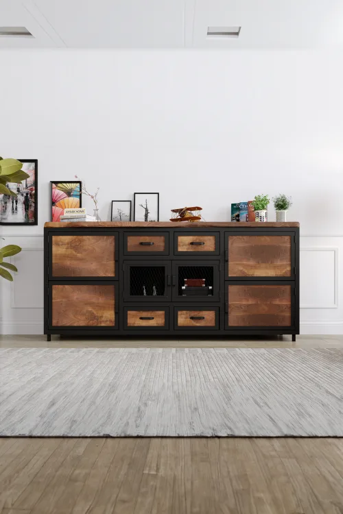 Lotus Konsol – %100 Gerçek Ağaç, Uzun Ömürlü Kullanım, Kişiye Özel Üretim - Ceviz Ağacı detay görseli