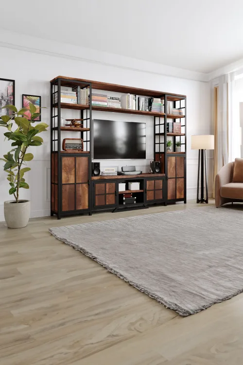 Aster v2 Tv Ünitesi – %100 Gerçek Ağaç, Uzun Ömürlü Kullanım, Kişiye Özel Üretim - Köknar Ağacı Ceviz Ağacı varyant görseli