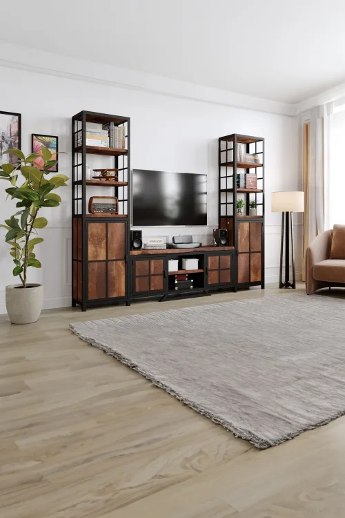 Aster Tv Ünitesi – %100 Gerçek Ağaç, Uzun Ömürlü Kullanım, Kişiye Özel Üretim - Köknar Ağacı Ceviz Ağacı varyant görseli