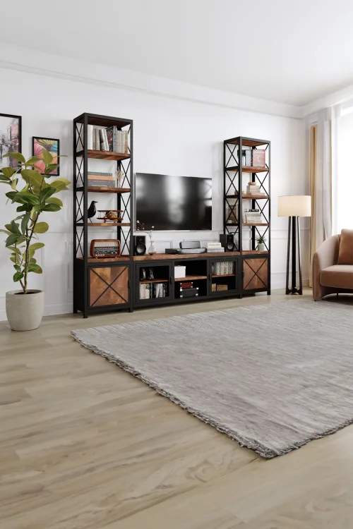 Lantana Tv Ünitesi – %100 Gerçek Ağaç, Uzun Ömürlü Kullanım, Kişiye Özel Üretim - Köknar Ağacı Ceviz Ağacı varyant görseli