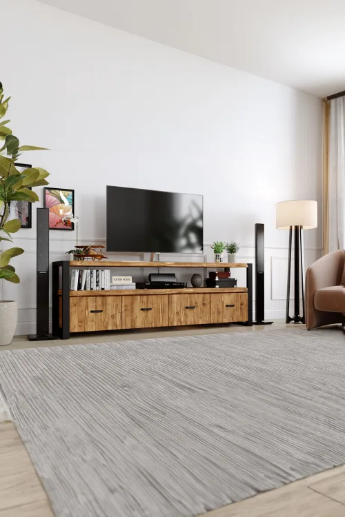 Karanfil Tv Ünitesi – %100 Gerçek Ağaç, Uzun Ömürlü Kullanım, Kişiye Özel Üretim - Köknar Ağacı Köknar Ağacı varyant görseli