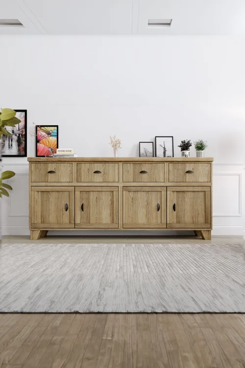 Lavanta Konsol – %100 Gerçek Ağaç, Uzun Ömürlü Kullanım, Kişiye Özel Üretim - Meşe Ağacı detay görseli