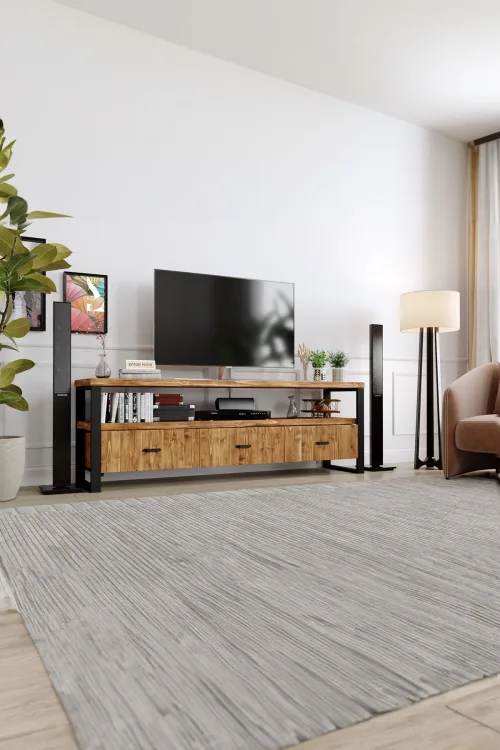 Sümbül Tv Ünitesi – %100 Gerçek Ağaç, Uzun Ömürlü Kullanım, Kişiye Özel Üretim - Köknar Ağacı Köknar Ağacı varyant görseli