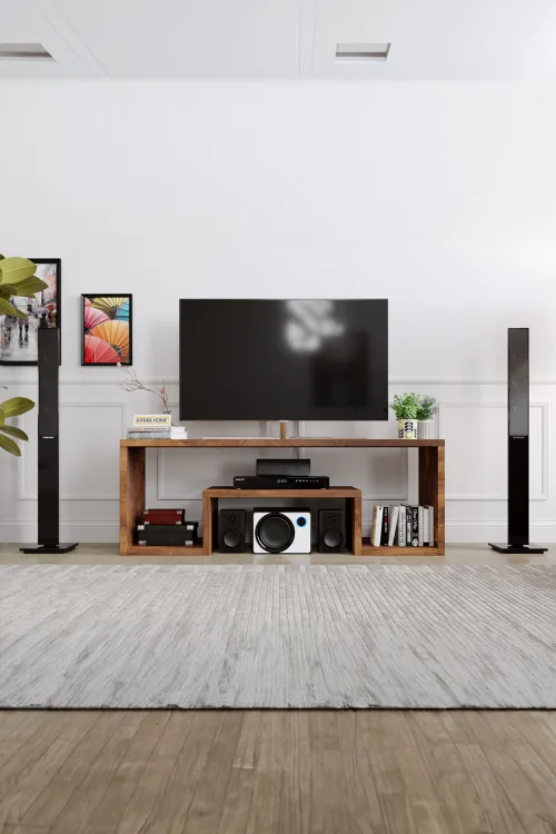 Köknar Ağacı Begonvil Tv Ünitesi – %100 Gerçek Ağaç, Uzun Ömürlü Kullanım, Kişiye Özel Üretim masif ahşap mobilya görseli